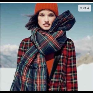 JCrew Stewart plaid puffer scarf